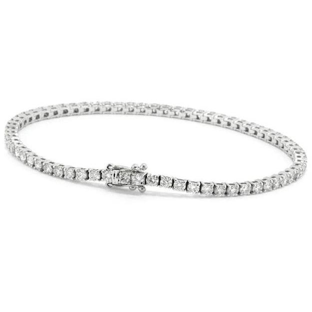 Round Cut 5.40 Ct Lab Grown Diamond Women Tennis Bracelet White Gold