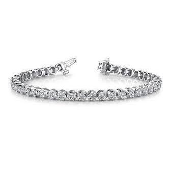 Round Cut Lab Grown Diamond Tennis Bracelet Jewelry White Gold 14.45 Carats