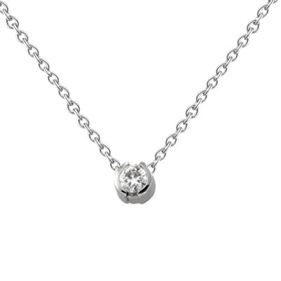 Round Cut Solitaire GIA Certified Lab Grown Diamond Necklace Pendant 1 Carat Solid White Gold