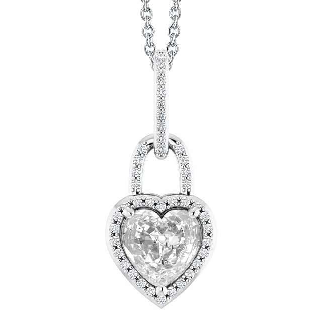 natural round diamond 4ct pendant front view
