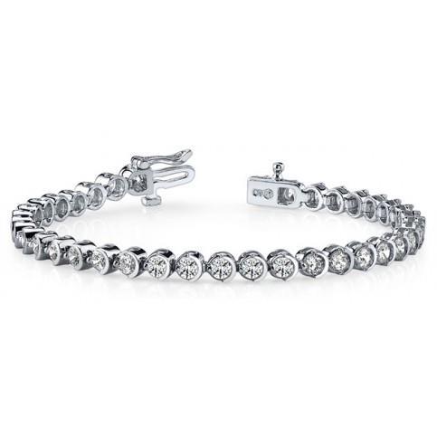 Round Diamond Tennis Bracelet Solid White Gold Fine Jewelry 5.55 Ct Tennis Bracelet
