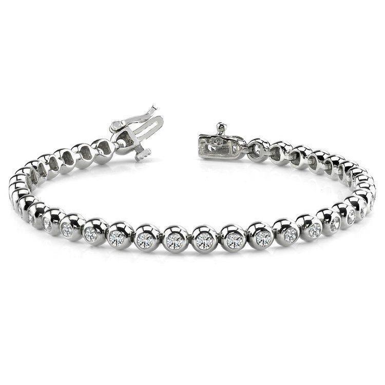 Round Lab Grown Diamond Women Tennis Bracelet White Gold Jewelry 17.10 Ct