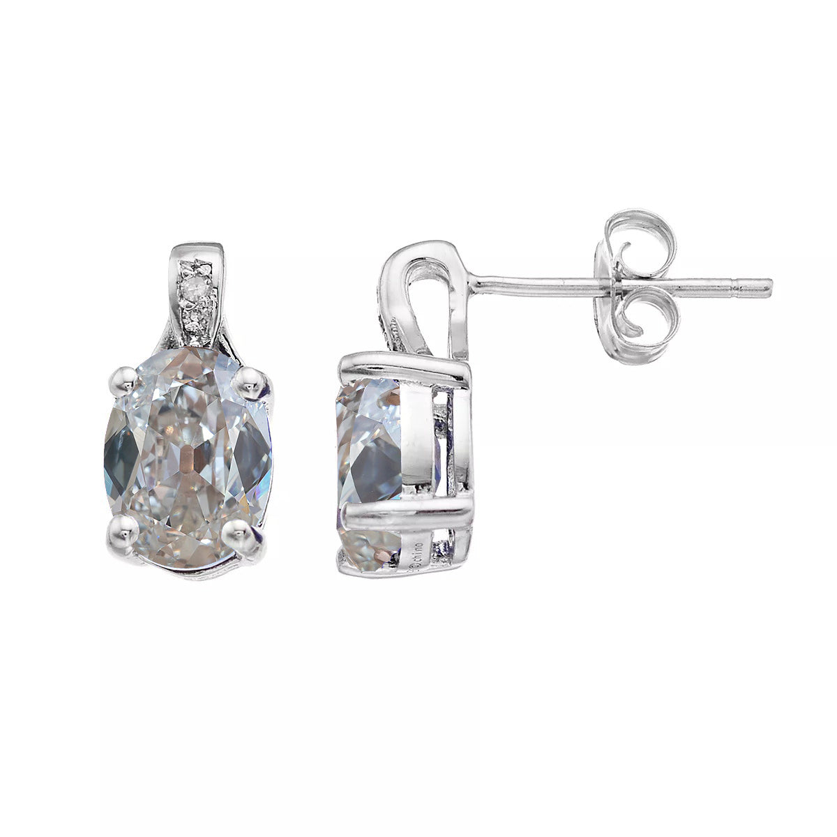 Round & Oval Old Miner Diamond Stud Earrings