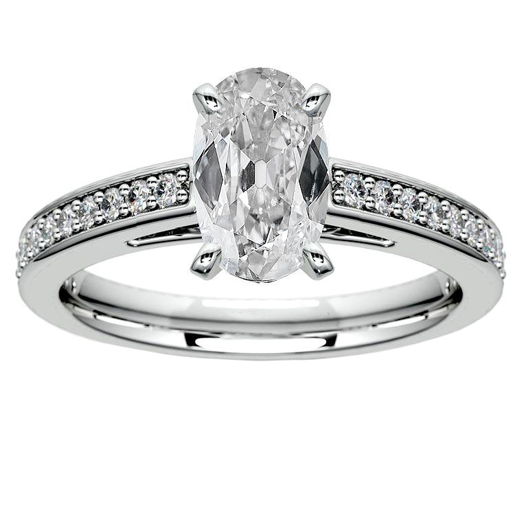 Round & Oval Old Miner Diamond Wedding Ring