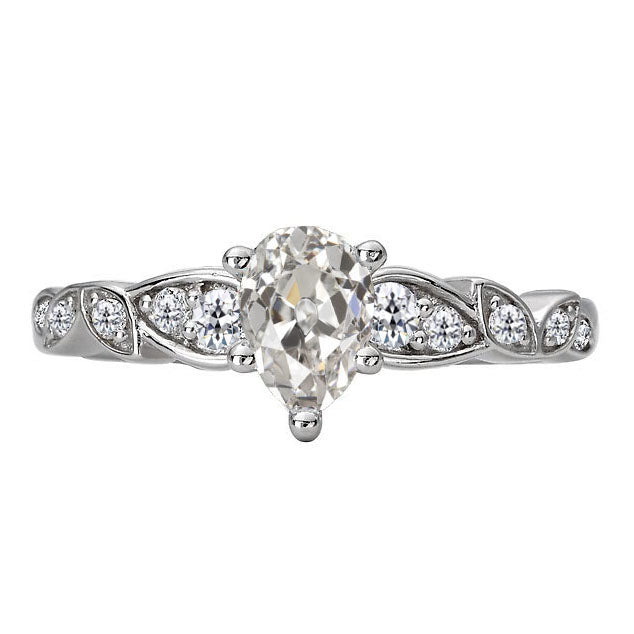 Old Miner Cut Diamond Wedding Ring Prong Set