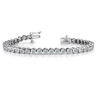 Round Shape Lab Grown Diamond Tennis Bracelet Gold White 17.10 Ct Jewelry