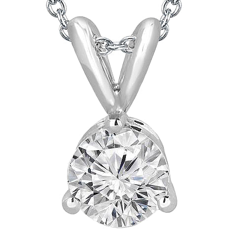 Round Solitaire GIA Certified Lab Grown Diamond Necklace Pendant 1.50 Carat White Gold 14K