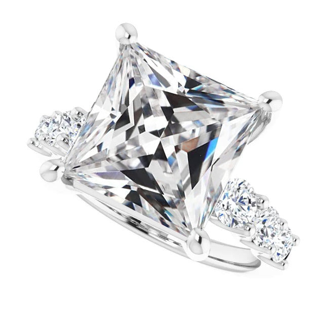 Ladies White Gold Round Anniversary Old Miner Diamond Ring Prong Setting