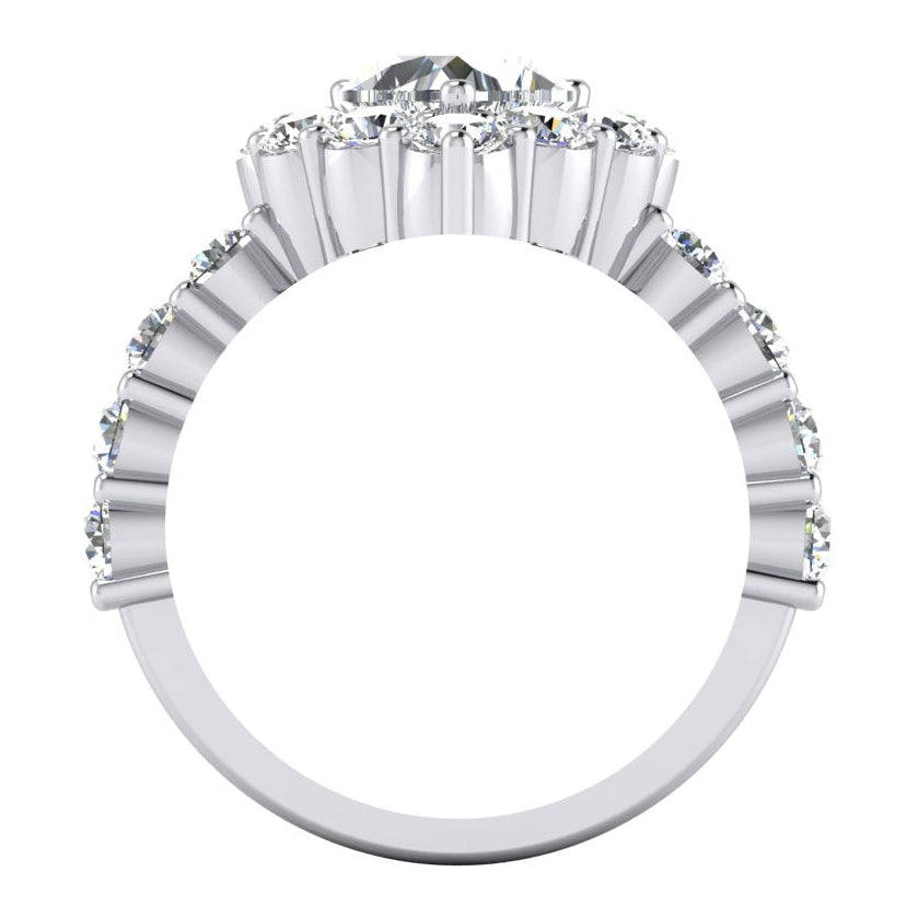 Sparkling Heart Cut Diamond Halo Ring New