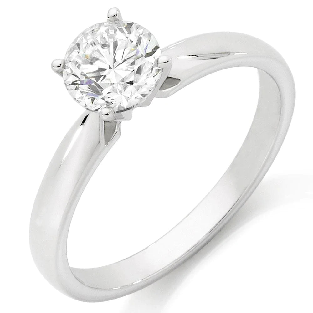 Solitaire Diamond Anniversary Ring 1.75 Carats White Gold 14K