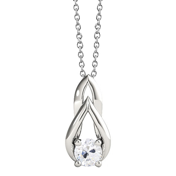 natural round diamond 1ct pendant front view