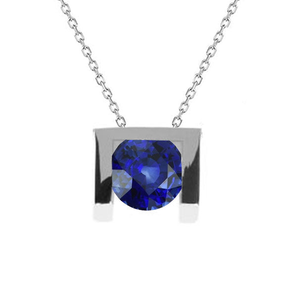 Solitaire Gemstone Pendant Necklace Gold Women’s Jewelry