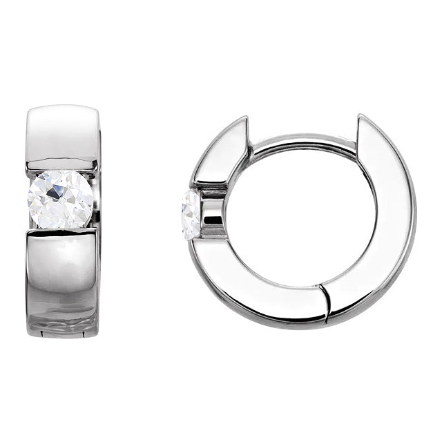 Products Solitaire Hoop Diamond Earrings Old Miner Bar Set 3 Carats