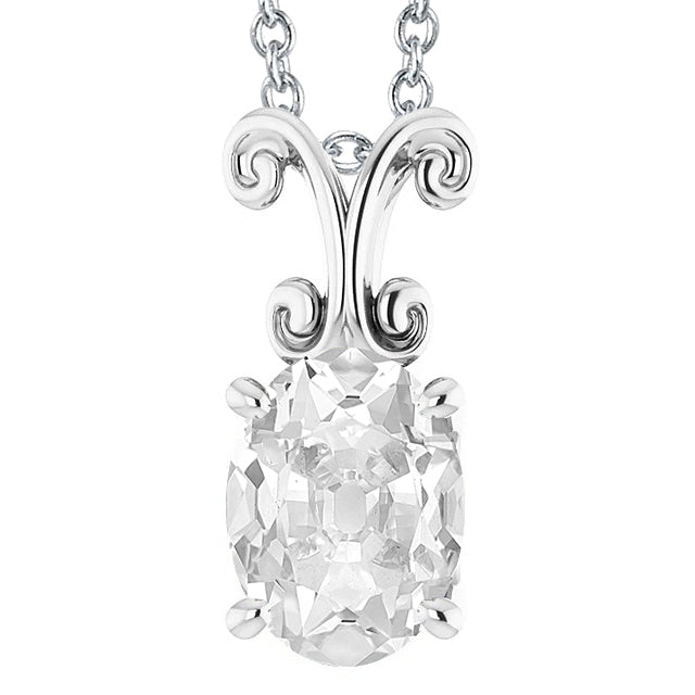Solitaire Oval Cut Diamond Pendant Slide
