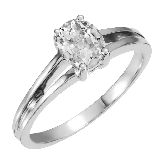 natural oval diamond 3ct ring front view