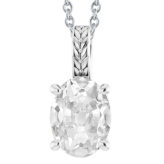 Solitaire Oval Old Miner Diamond Pendant