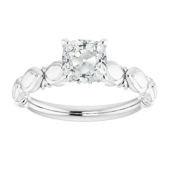 Women Jewelry Sparkling Solitaire Ring Cushion Old Mine Cut