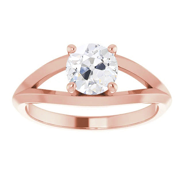 Solitaire Ring Old Mine Cut Diamond Ring