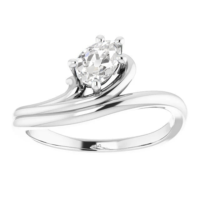 New Princess Cut Sparkling Solitaire Ring Pear Old Miner Diamond