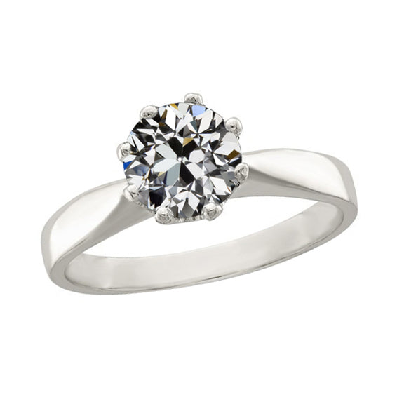 New Style Solitaire Ring Old Miner Cut Diamond Prong Set