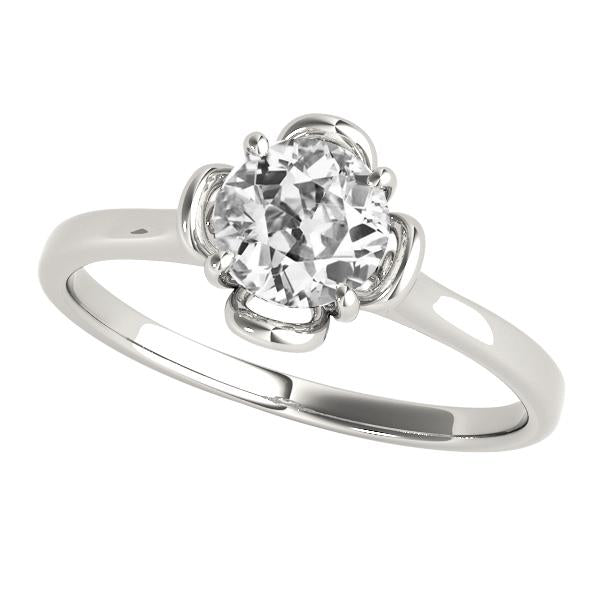 Prong Solitaire Ring Round Old Miner Diamond