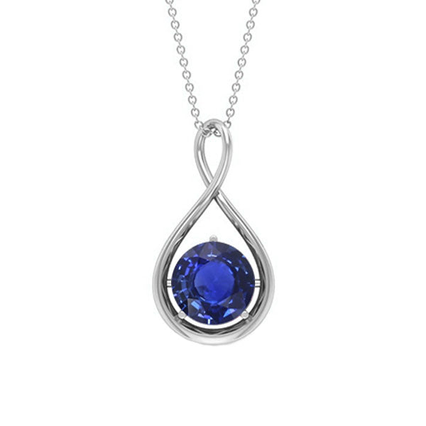 Solitaire Ceylon Sapphire Pendant Gold