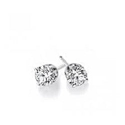 Fancy Princess Cut Vintage Style White Gold Diamond Stud Earrings