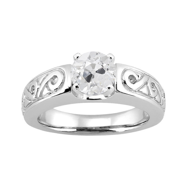 Woman's New Solitaire Round Old Miner Diamond Ring