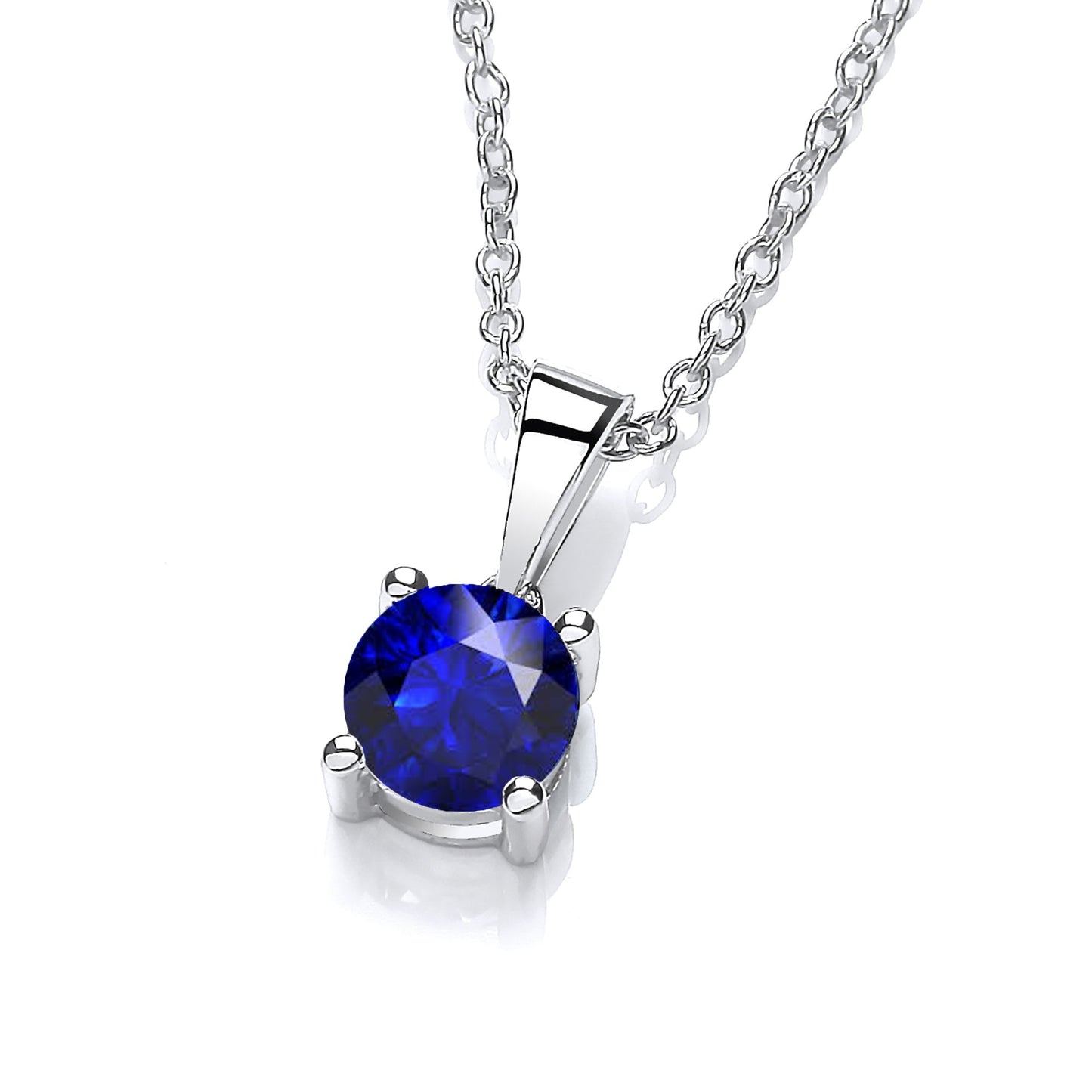 Solitaire Round Sri Lankan Sapphire Slide Pendant