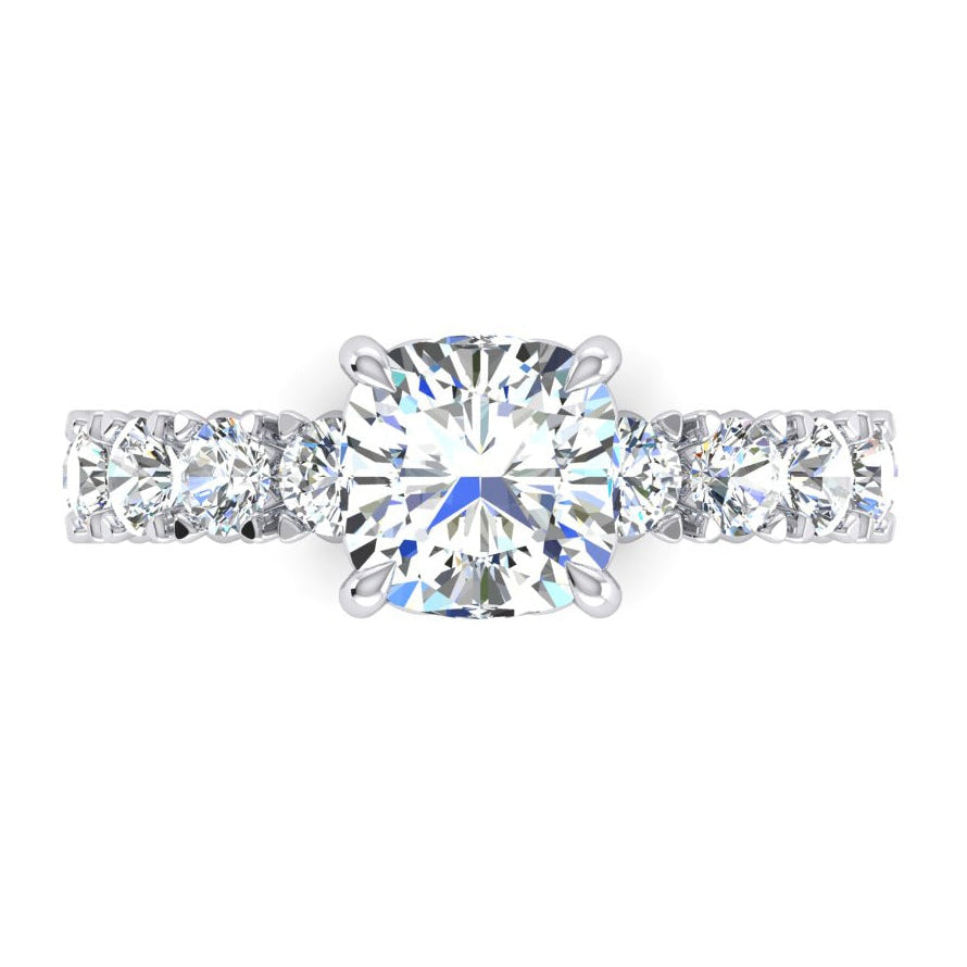 Cushion Anniversary Band Ring 4 Ct. Gold Ladies Jewelry