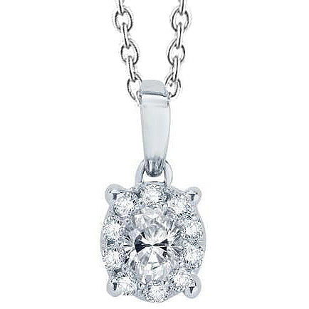 Sparkling Oval & Round Genuine Natural Earth Mined Diamond Necklace 2.45 Carats White Gold 14K