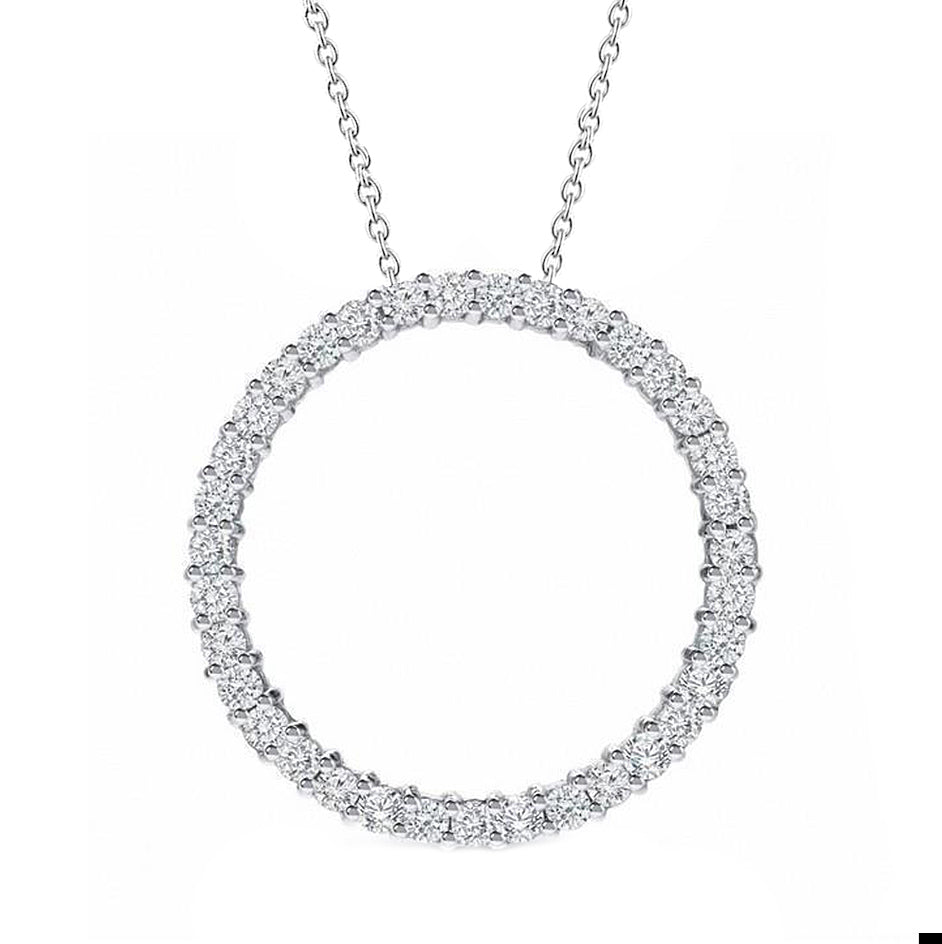 Sparkling Round Diamond Pendant Solid White Gold Jewelry New 4 Ct.