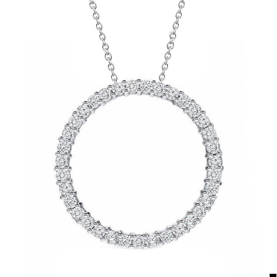 Sparkling Round Diamond Pendant Solid White Gold Jewelry New 4 Ct.