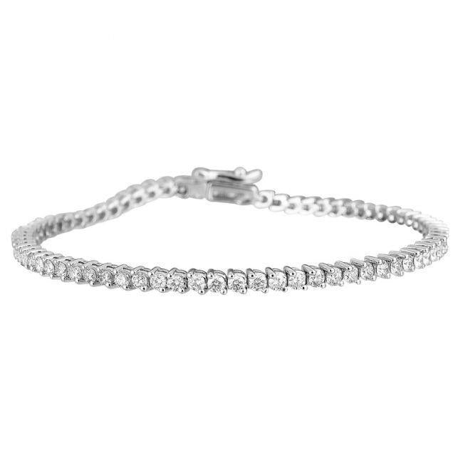 Sparkling Lab Grown Diamond Tennis Bracelet Prong Set 4.55 Carat WG