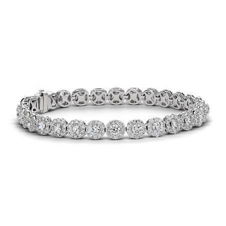 Sparkling Round Cut Lab Grown Diamond Tennis Bracelet White Gold 9.20 Ct Jewelry