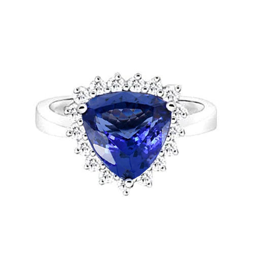 Tanzanite & Round Diamonds New Ring White Gold