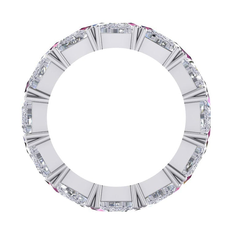 Trilliant Pink Sapphire Diamond Eternity Band
