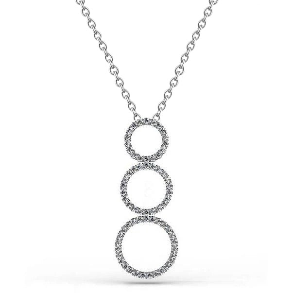 Triple 8 Ct Round Cut Natural Earth Mined Diamonds Circle Pendant Necklace White Gold 14K