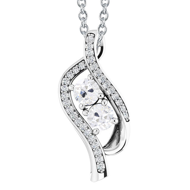 Round Old Mine Cut Diamond Pendant