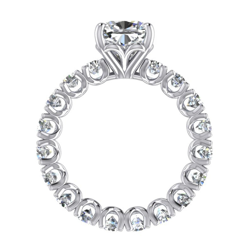 Cushion Anniversary Band Ring 4 Ct. Gold Ladies Jewelry