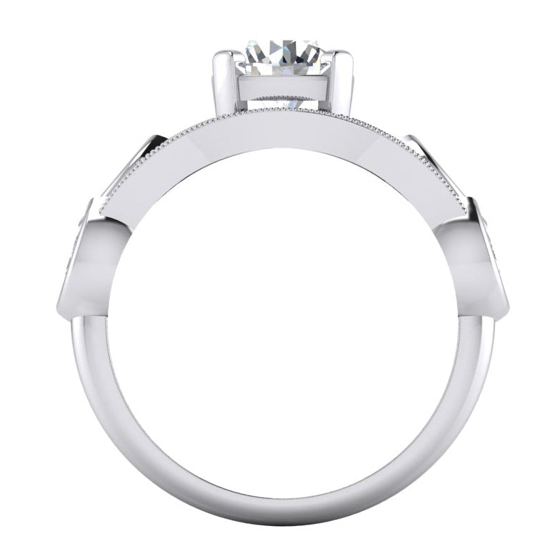 Old Mine Cut Diamond Ring Split Shank Carats Women Jewelry