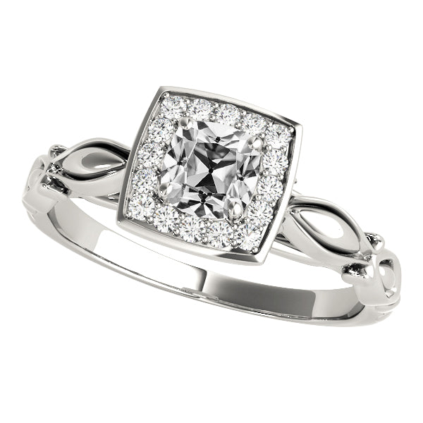 Halo Cushion Old Miner Diamond Ring