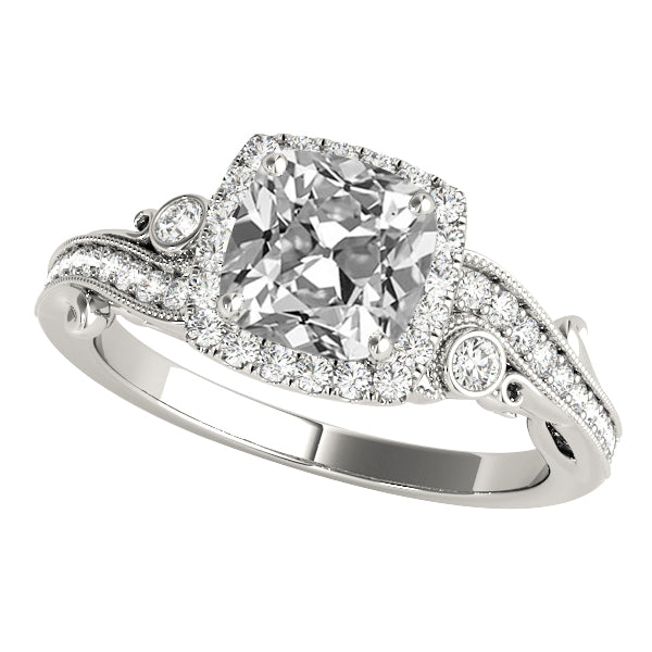 Vintage Style Cushion Old Miner Diamond Ring