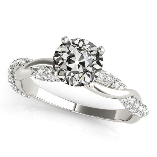 Wedding Ring Old Miner Cut Diamond