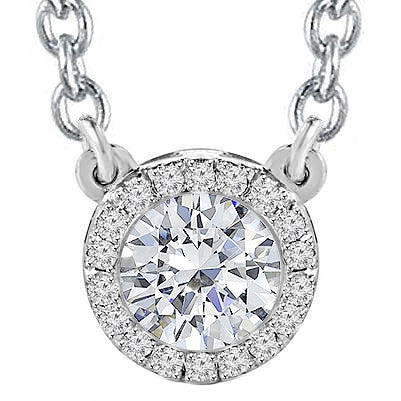 White Gold 14K 4.5 Carats White Real Natural Earth Mined Diamonds Pendant Necklace Jewelry