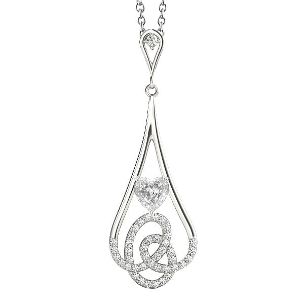 White Gold Diamond Pendant Old Miner