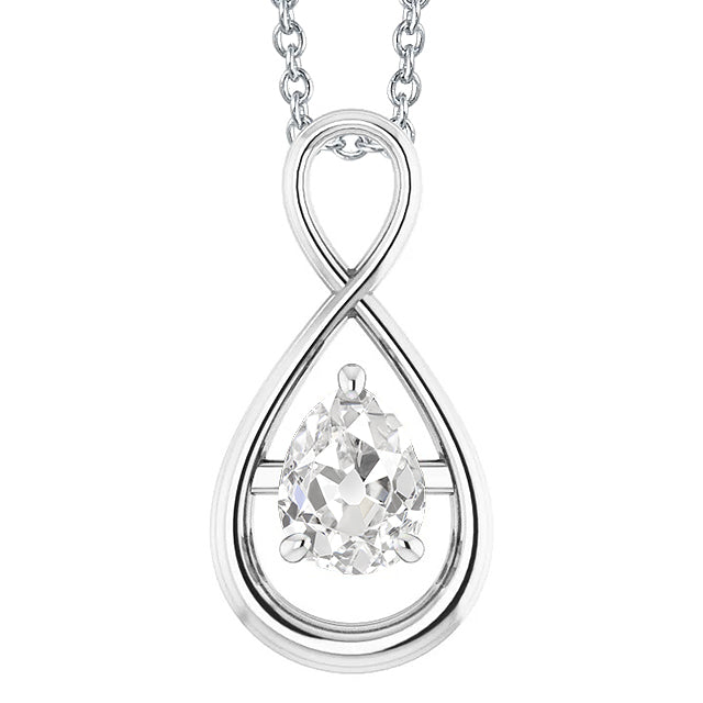 White Gold Old Miner Diamond Pendant Prong Set