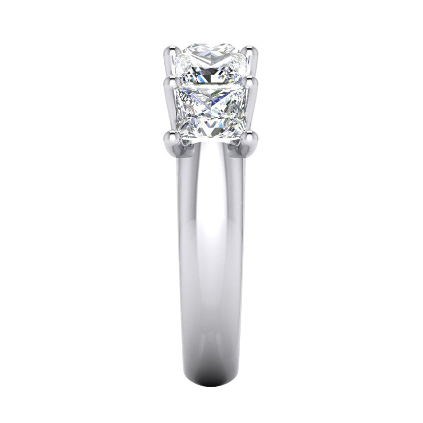 White Gold Diamond Band Princess Cut