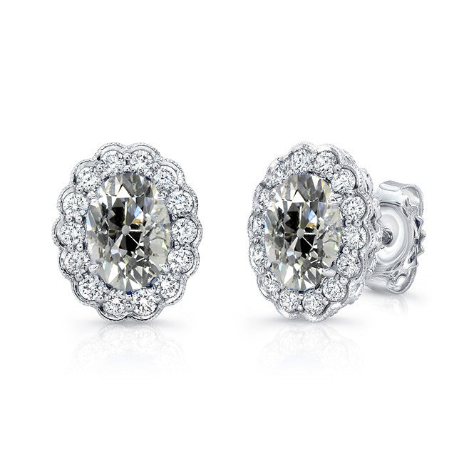 natural round diamond 7ct earring front view