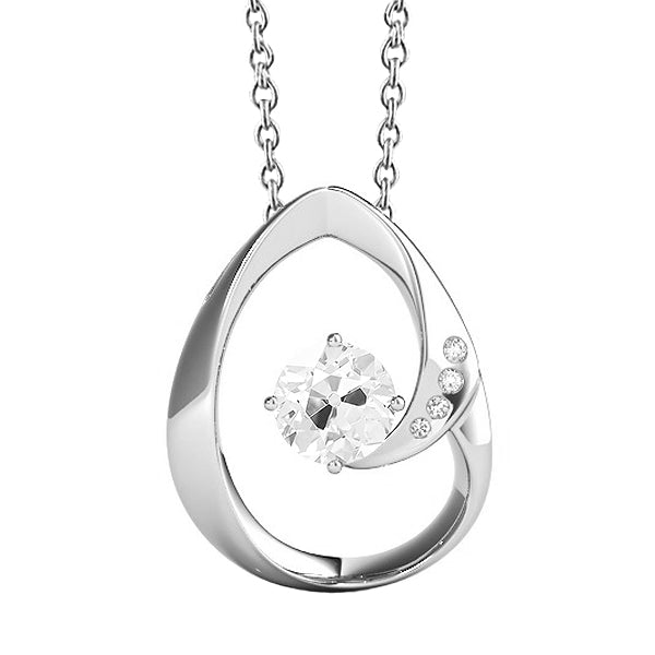 Diamond Pendant Jewelry Round Old Cut